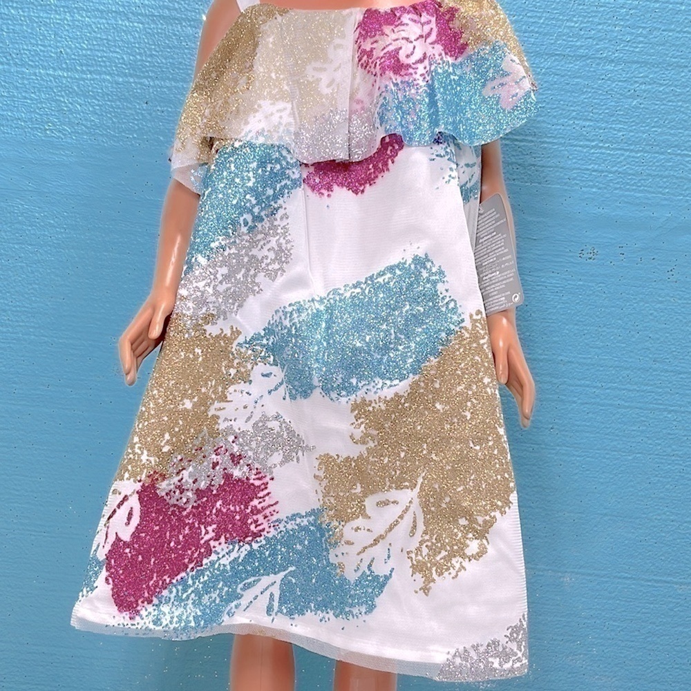 Pocahontas Disney Park Princess Glitter Shift Dress Dress Up Play Sizes 3 & 4 - Picture 6 of 11
